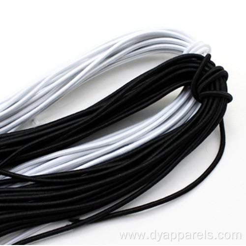 Black round elastic cord latex elastic cord